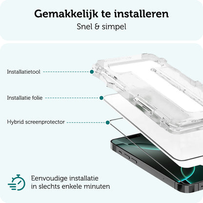 Forterra iPhone 16 Pro Screenprotector Flexibel Glas met Installatieframe