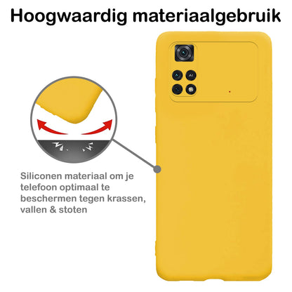 Forterra Poco M4 Pro 4G Hoesje Siliconen Backcover Lichtgewicht - Geel