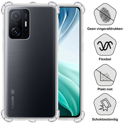 Forterra Xiaomi 11T Pro Hoesje Shockproof Backcover Siliconen - Transparant