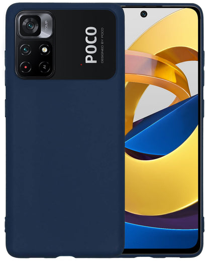 Forterra Xiaomi Poco M4 Pro 5G Hoesje Siliconen Backcover Lichtgewicht - Donkerblauw