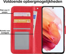Forterra Samsung S21 Plus Hoesje Bookcase Cover met Kaarthouder - Rood