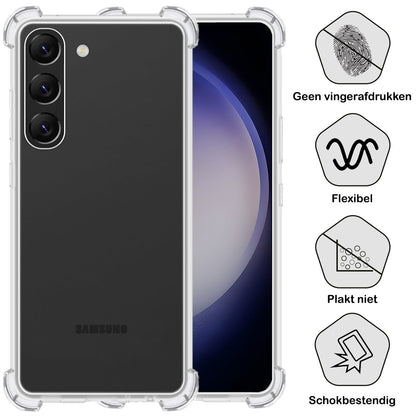 Forterra Samsung S23 Hoesje Shockproof Backcover Siliconen - Transparant