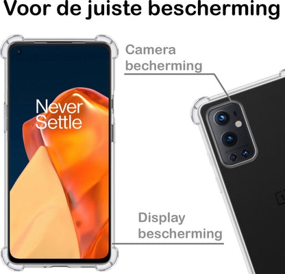 Forterra OnePlus 9 Pro Hoesje Shockproof Backcover Siliconen - Transparant