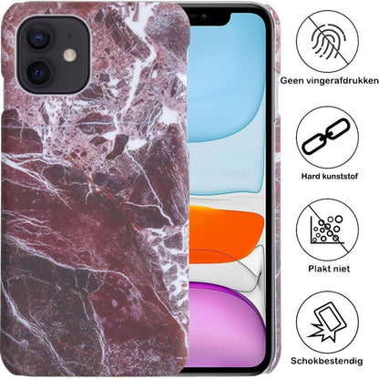 Forterra iPhone 11 Hoesje Marmer Hard Case Cover - Rood