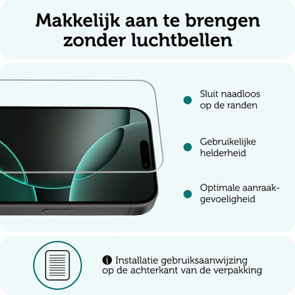 Forterra iPhone 16 Pro Max Screenprotector Gehard Glas - Volledige dekking