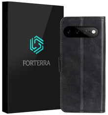Forterra Google Pixel 11 Pro XL Hoesje Bookcase Cover met Kaarthouder - Zwart
