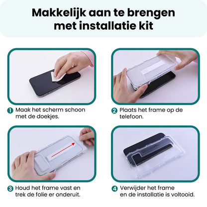 Forterra iPhone 17 Pro Max Screenprotector Flexibel Glas met Installatieframe