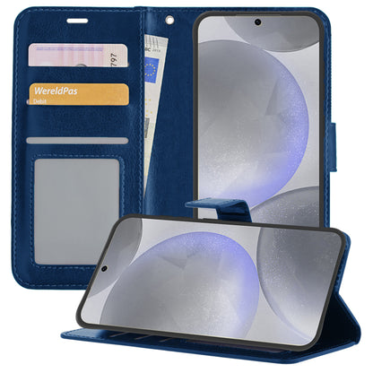 Forterra Samsung S24 Plus Hoesje Bookcase Cover met Kaarthouder - Donkerblauw