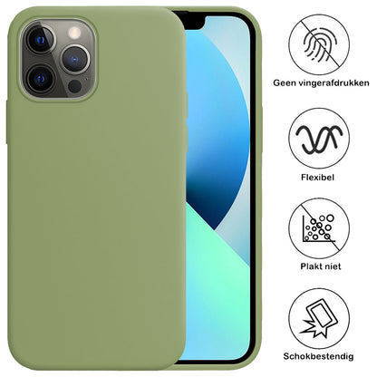Forterra iPhone 14 Pro Hoesje Siliconen Backcover Lichtgewicht - Groen