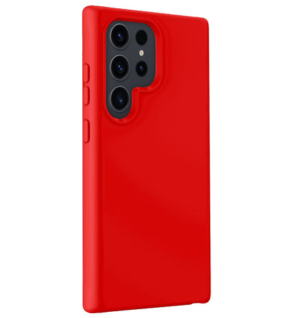 Forterra Samsung S24 Ultra Hoesje Siliconen Backcover Lichtgewicht - Rood