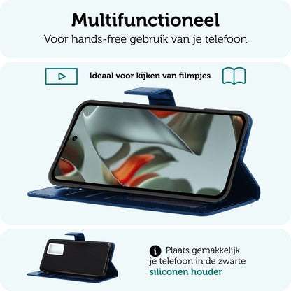 Forterra Google Pixel 10 Hoesje Bookcase Cover met Kaarthouder - Donkerblauw