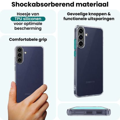 Forterra Samsung A57 Hoesje Siliconen Backcover Lichtgewicht - Transparant