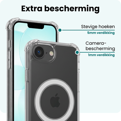 Forterra iPhone 17e Hoesje Geschikt voor Magsafe Backcover Shockproof - Transparant