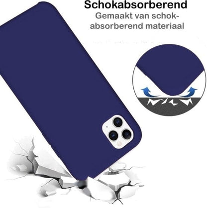 Forterra iPhone 11 Pro Hoesje Siliconen Backcover Lichtgewicht - Donkerblauw
