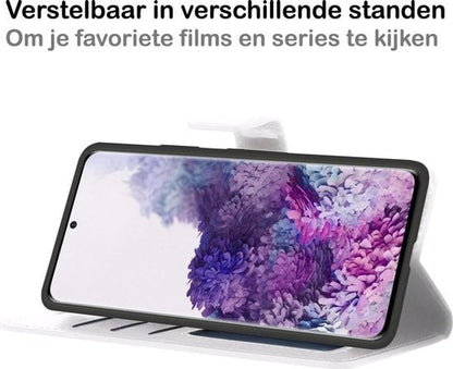 Forterra Samsung S20 Ultra Hoesje Bookcase Cover met Kaarthouder - Wit