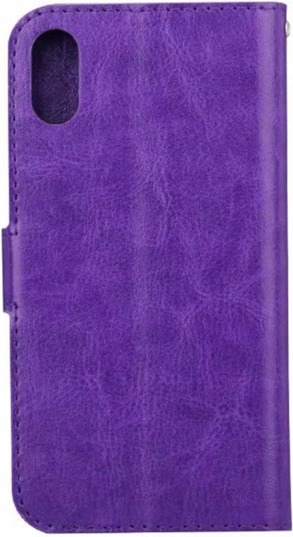 Forterra iPhone Xs Hoesje Bookcase Cover met Kaarthouder - Paars