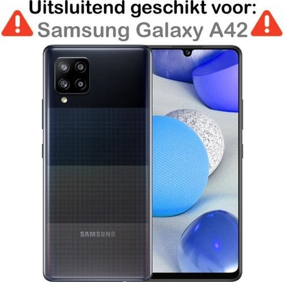 Forterra Samsung A42 Hoesje Bookcase Cover met Kaarthouder - Rood