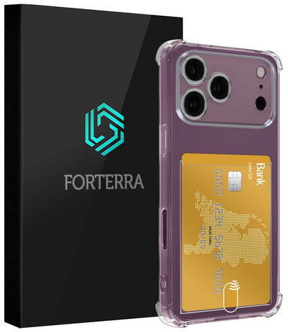 Forterra iPhone 18 Pro Hoesje Kaarthouder Backcover Shockproof - Transparant