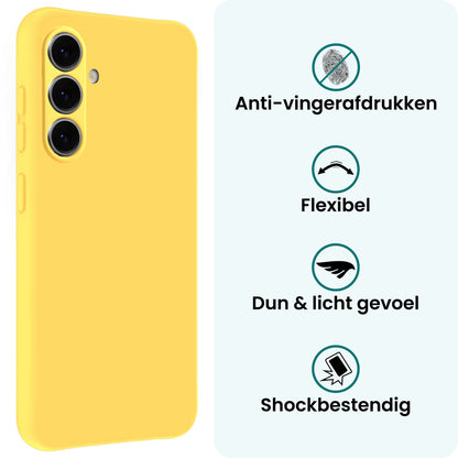 Forterra Samsung S26 Plus Hoesje Siliconen Backcover Lichtgewicht - Geel
