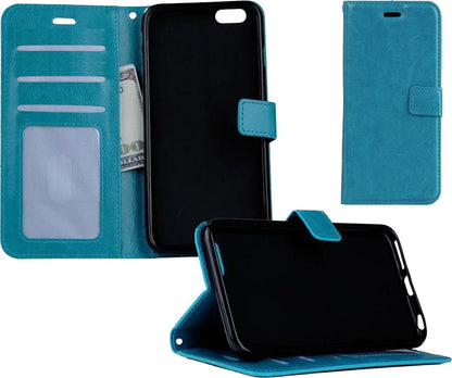 Forterra iPhone 5/5s/5SE Hoesje Bookcase Cover met Kaarthouder - Turquoise