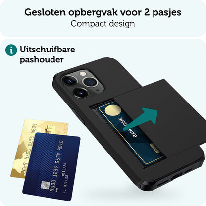 Forterra iPhone 11 Pro Hoesje Kaarthouder Hard Case Shockproof - Zwart
