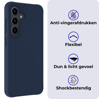 Forterra Samsung A55 Hoesje Siliconen Backcover Lichtgewicht - Donkerblauw