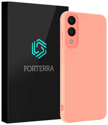 Forterra Samsung S25 Edge Hoesje Siliconen Backcover Lichtgewicht - Lichtroze