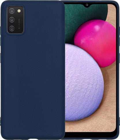 Forterra Samsung A02s Hoesje Siliconen Backcover Lichtgewicht - Donkerblauw