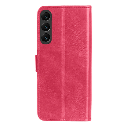 Forterra Samsung S24 FE Hoesje Bookcase Cover met Kaarthouder - Donkerroze