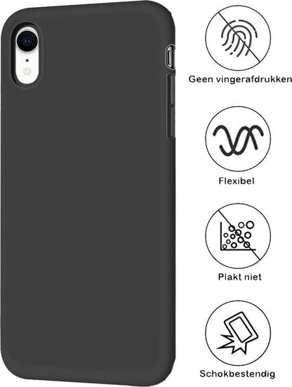 Forterra iPhone XR Hoesje Siliconen Backcover Lichtgewicht - Zwart