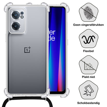 Forterra OnePlus Nord CE 2 Hoesje met Koord Backcover Shockproof - Transparant