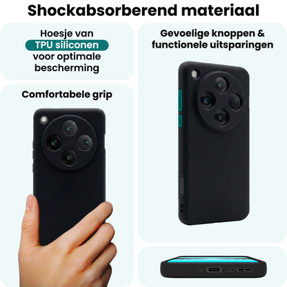 Forterra OPPO Find X8 Pro Hoesje Siliconen Backcover Lichtgewicht - Zwart