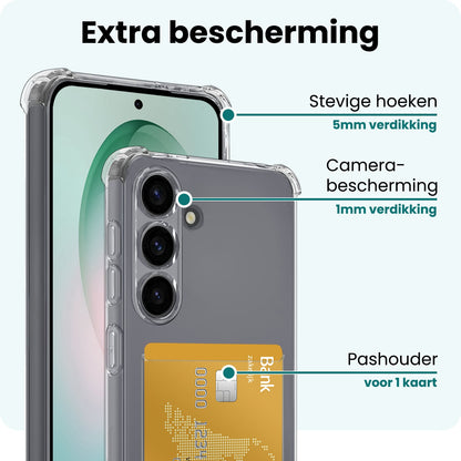 Forterra Samsung S26 Hoesje Kaarthouder Backcover Shockproof - Transparant