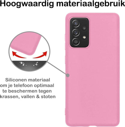 Forterra Samsung A52 Hoesje Siliconen Backcover Lichtgewicht - Lichtroze
