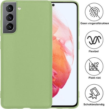 Forterra Samsung S21 Plus Hoesje Siliconen Backcover Lichtgewicht - Groen