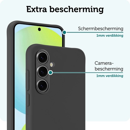 Forterra Samsung S24 FE Hoesje Siliconen Backcover Lichtgewicht - Zwart