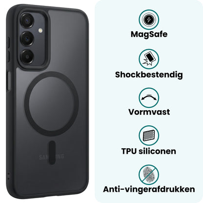 Forterra Samsung A25 Hoesje Geschikt voor Magsafe Backcover Shockproof - Zwart