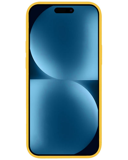 Forterra iPhone 15 Pro Hoesje Siliconen Backcover Lichtgewicht - Geel