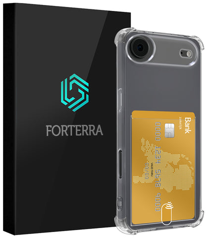 Forterra iPhone Air Hoesje Kaarthouder Backcover Shockproof - Transparant