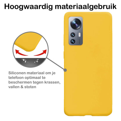 Forterra Xiaomi 12 Hoesje Siliconen Backcover Lichtgewicht - Geel