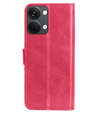 Forterra OnePlus Nord 3 Hoesje Bookcase Cover met Kaarthouder - Donkerroze