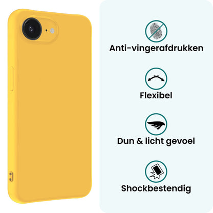 Forterra iPhone 16e Hoesje Siliconen Backcover Lichtgewicht - Geel