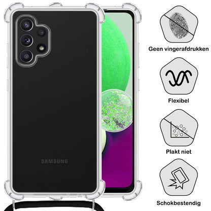 Forterra Samsung A32 4G Hoesje met Koord Backcover Shockproof - Transparant