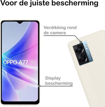 Forterra OPPO A77 Hoesje Siliconen Backcover Lichtgewicht - Wit