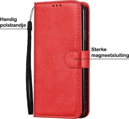 Forterra Samsung A41 Hoesje Bookcase Cover met Kaarthouder - Rood