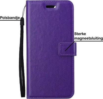 Forterra Samsung A12 Hoesje Bookcase Cover met Kaarthouder - Paars