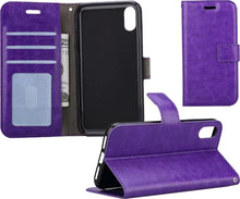 Forterra iPhone XR Hoesje Bookcase Cover met Kaarthouder - Paars