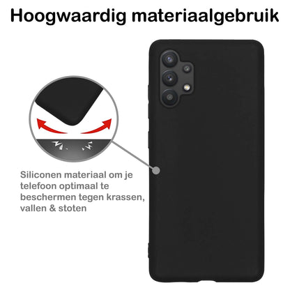 Forterra Samsung A13 4G Hoesje Siliconen Backcover Lichtgewicht - Zwart