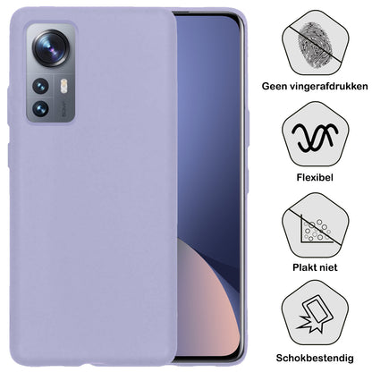 Forterra Xiaomi 12 Pro Hoesje Siliconen Backcover Lichtgewicht - Lila