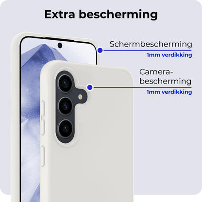 Forterra Samsung A55 Hoesje Siliconen Backcover Lichtgewicht - Wit